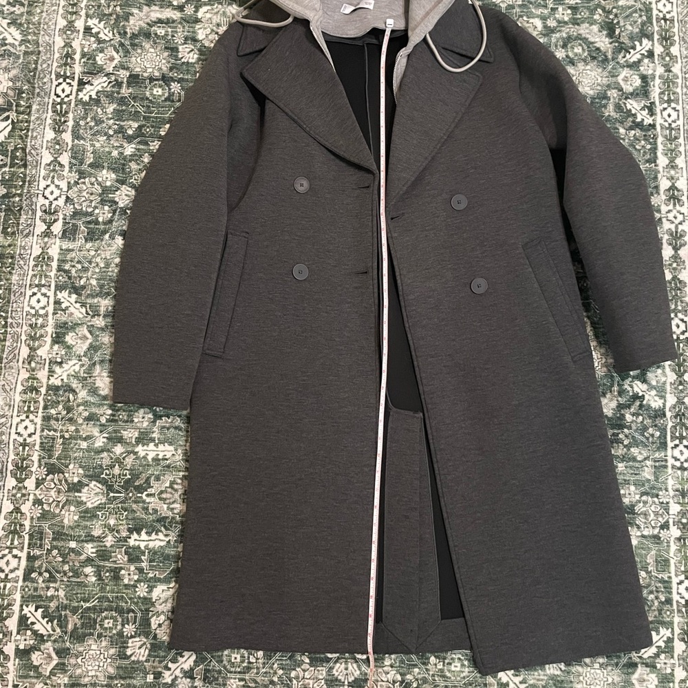MANGO Combined Double Breasted Coat With Removable Hood - Picture 6 of 6